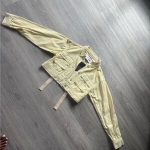 Fashion Nova Cream Button-Up Jacket